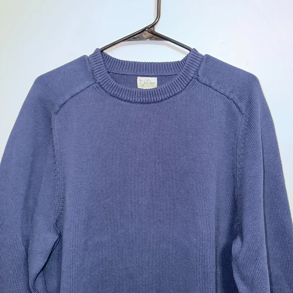J.Crew Blue Knit Sweater Size L Crewneck Classic Lightweight Casual Soft